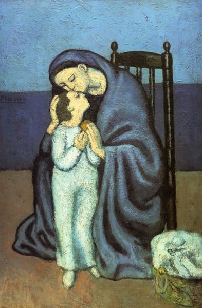 Pablo Picasso Classical Oil Painting Motherhood Blue Period 1901